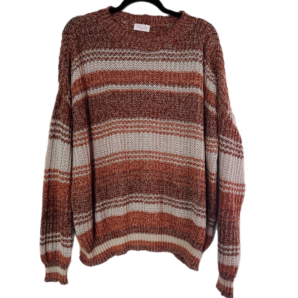 Pink Lily Oversized Striped Sweater